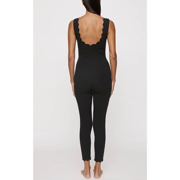 MARYSIA Maria Long Leg Midnight black navy scallop hem jumpsuit XS $419 - Picture 3 of 11